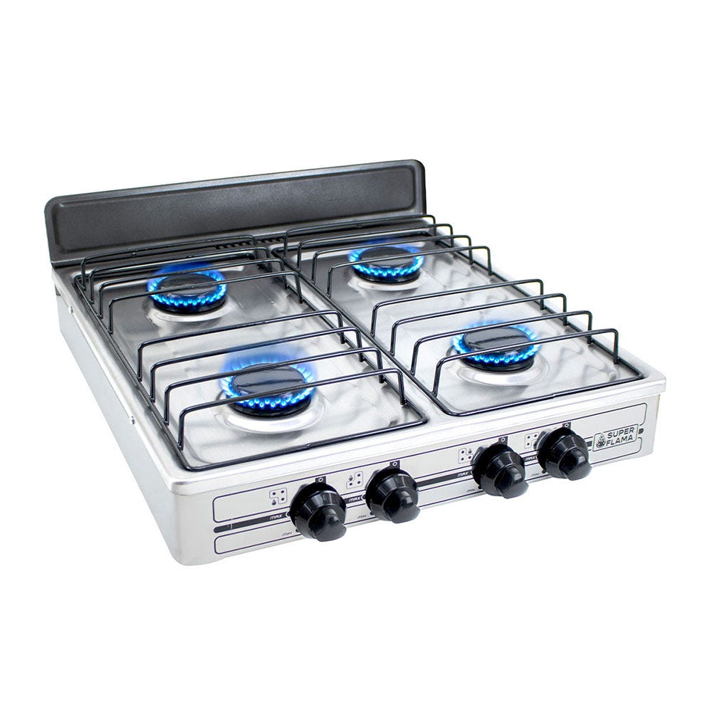 Parrilla de gas 4 quemadores acero inoxidable 4Q-TA Super Flama