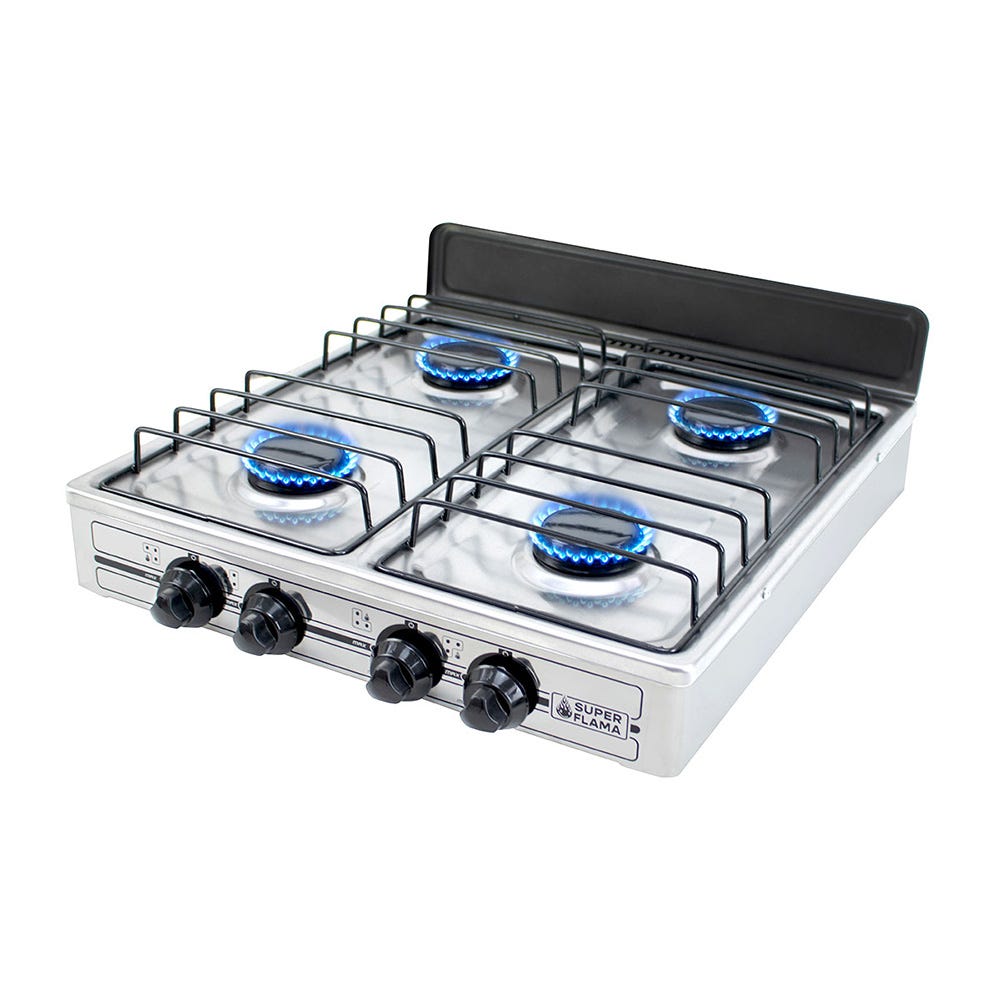Parrilla de gas 4 quemadores acero inoxidable 4Q-TA Super Flama