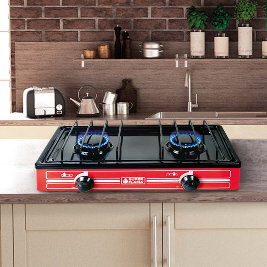 Estufa de gas 2 quemadores roja 2Q-R Super Flama – vista 12