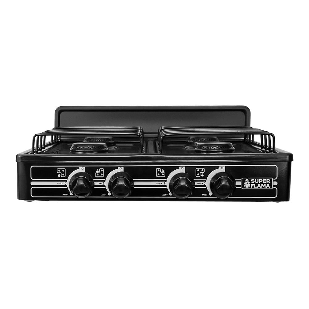 Estufa de gas 4 quemadores negra 4Q-N Super Flama – vista 2
