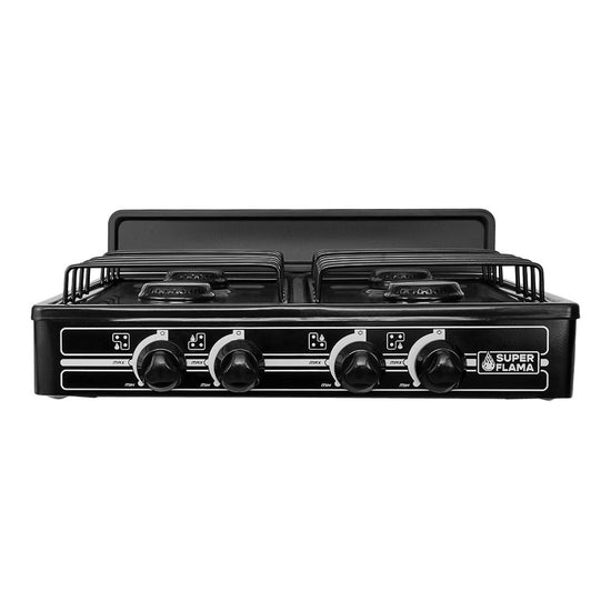 Estufa de gas 4 quemadores negra 4Q-N Super Flama – vista 2