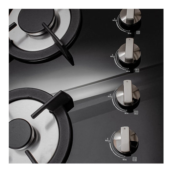 Estufa de gas 4 quemadores cristal templado 60 cm 4Q-EC-N Supra – vista 5