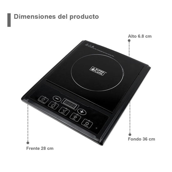 Parrilla de inducción magnética negra vidrio templado NUMBER ONE Super Flama – vista 7