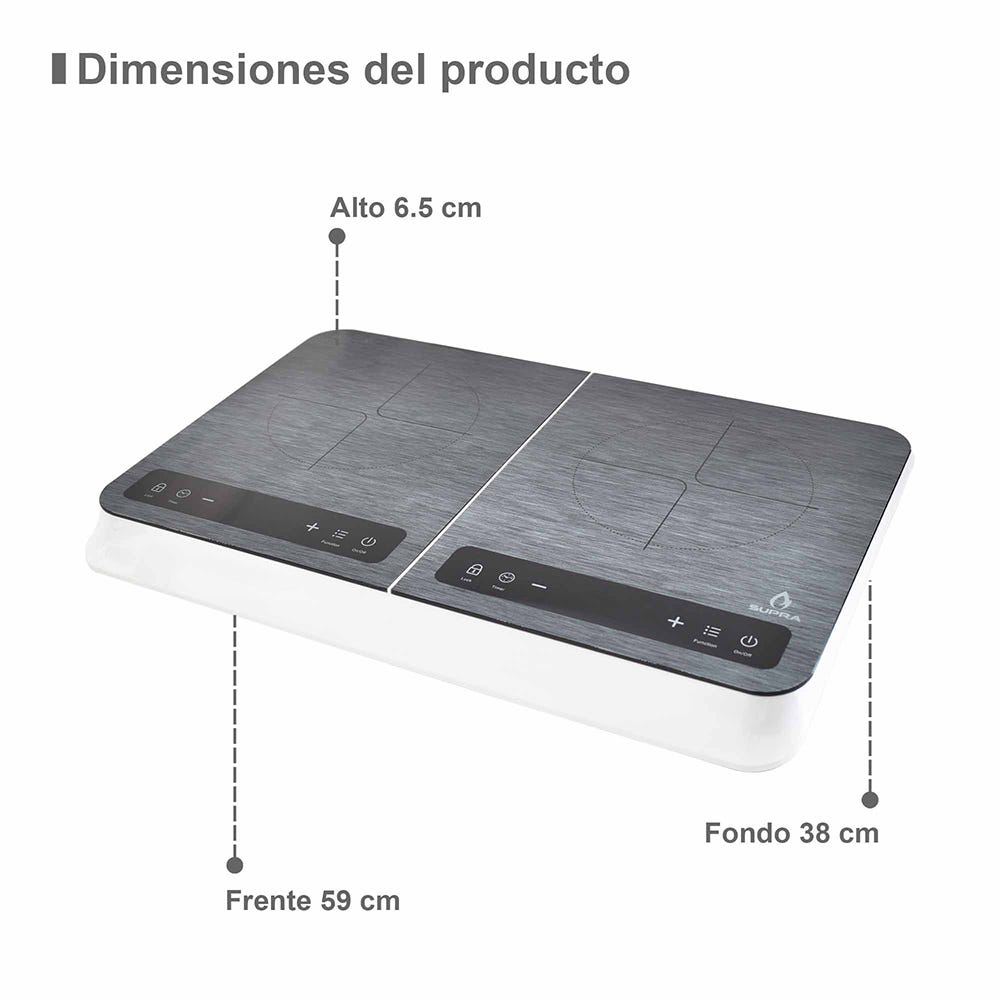 Parrilla de inducción 2 quemadores cristal templado BRUSH W TWO Supra – vista 10