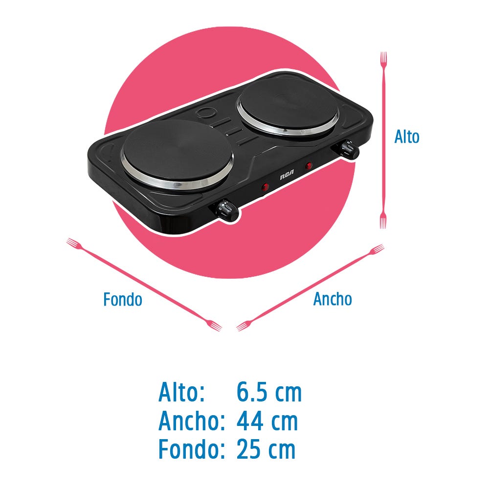 Parrilla eléctrica doble disco RC2000N RCA