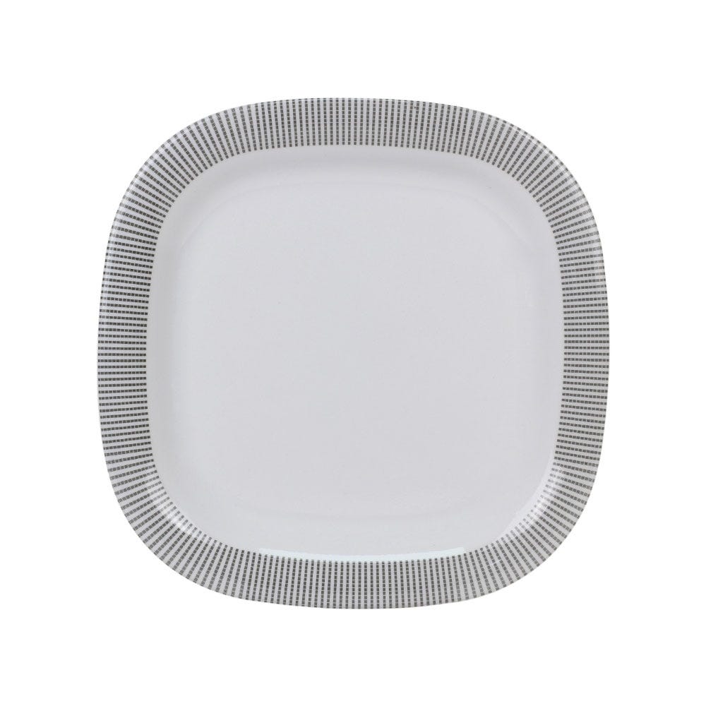 Plato cuadrado melamina 8 pulgadas Premium Elegantza gris