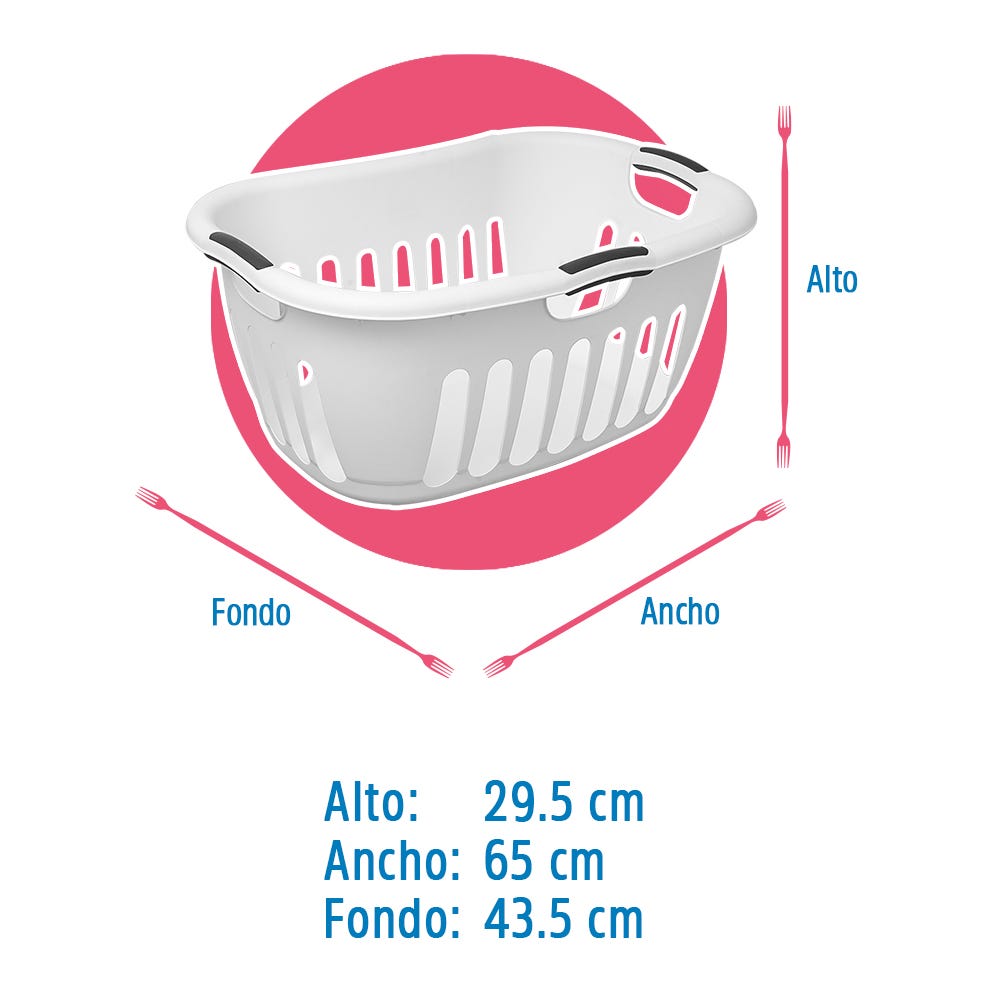 Cesta de plástico calada primavera 54 L LCCPRB00 Plastic Trends