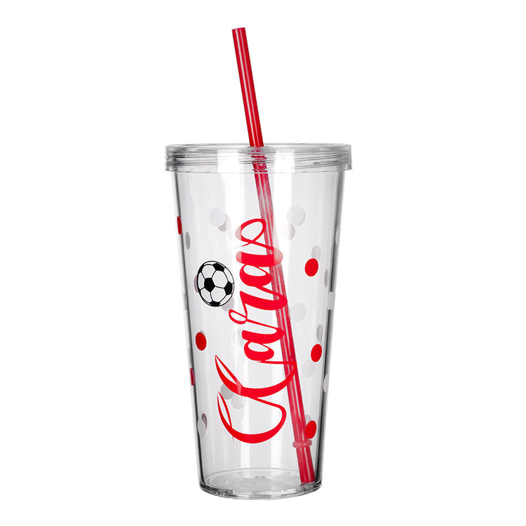 Vaso de plástico 700 ml con popote Venti FUT001