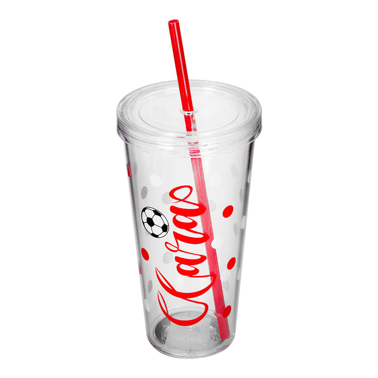 Vaso de plástico 700 ml con popote Venti FUT001