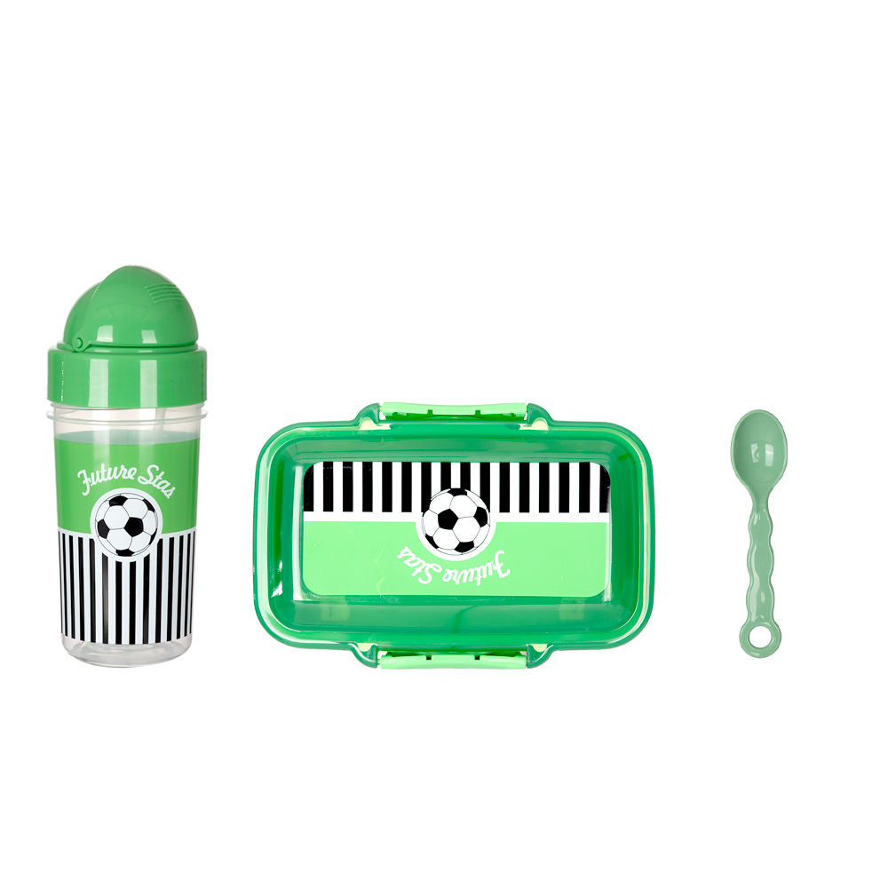 Lunch box con vaso de plástico y silicón 300 ml y 270 ml FUT005