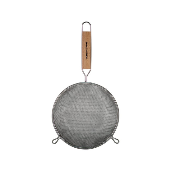 Colador doble malla mango de madera 14 cm