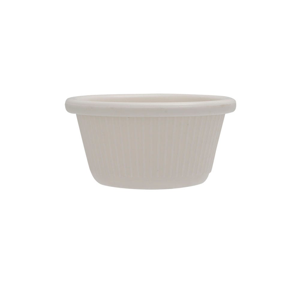 Ramekin de melamina blanca rayado 125 ml 004-009-127 Travessa