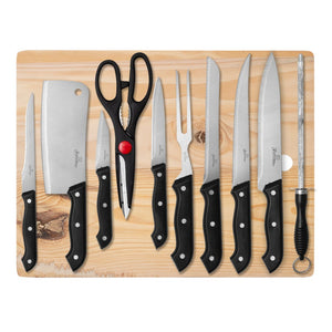 Juego de cuchillos de acero inoxidable con tabla 050-001-010 Travessa