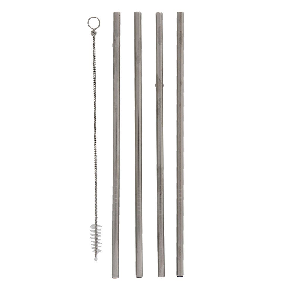 Juego de popotes de acero inoxidable rectos 4 piezas 146-025-001 Travessa