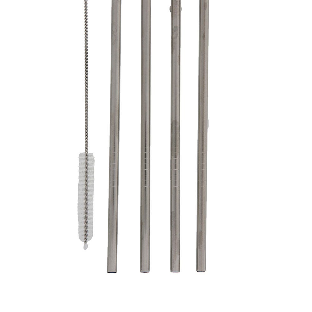 Juego de popotes de acero inoxidable rectos 4 piezas 146-025-001 Travessa