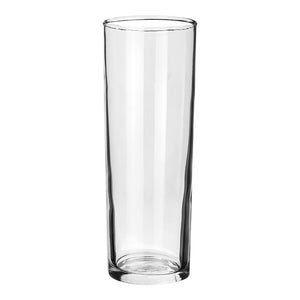 Caja con 24 piezas Vaso de vidrio 280 ml tipo tubo V003392 Glassia