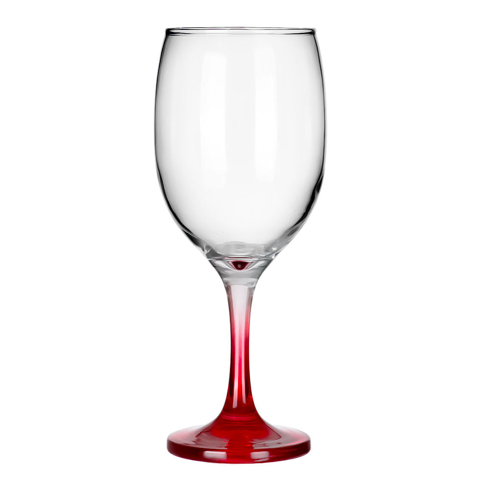 Copa de vidrio para vino 400 ml con pie rojo difuminado California V562690 Glassia