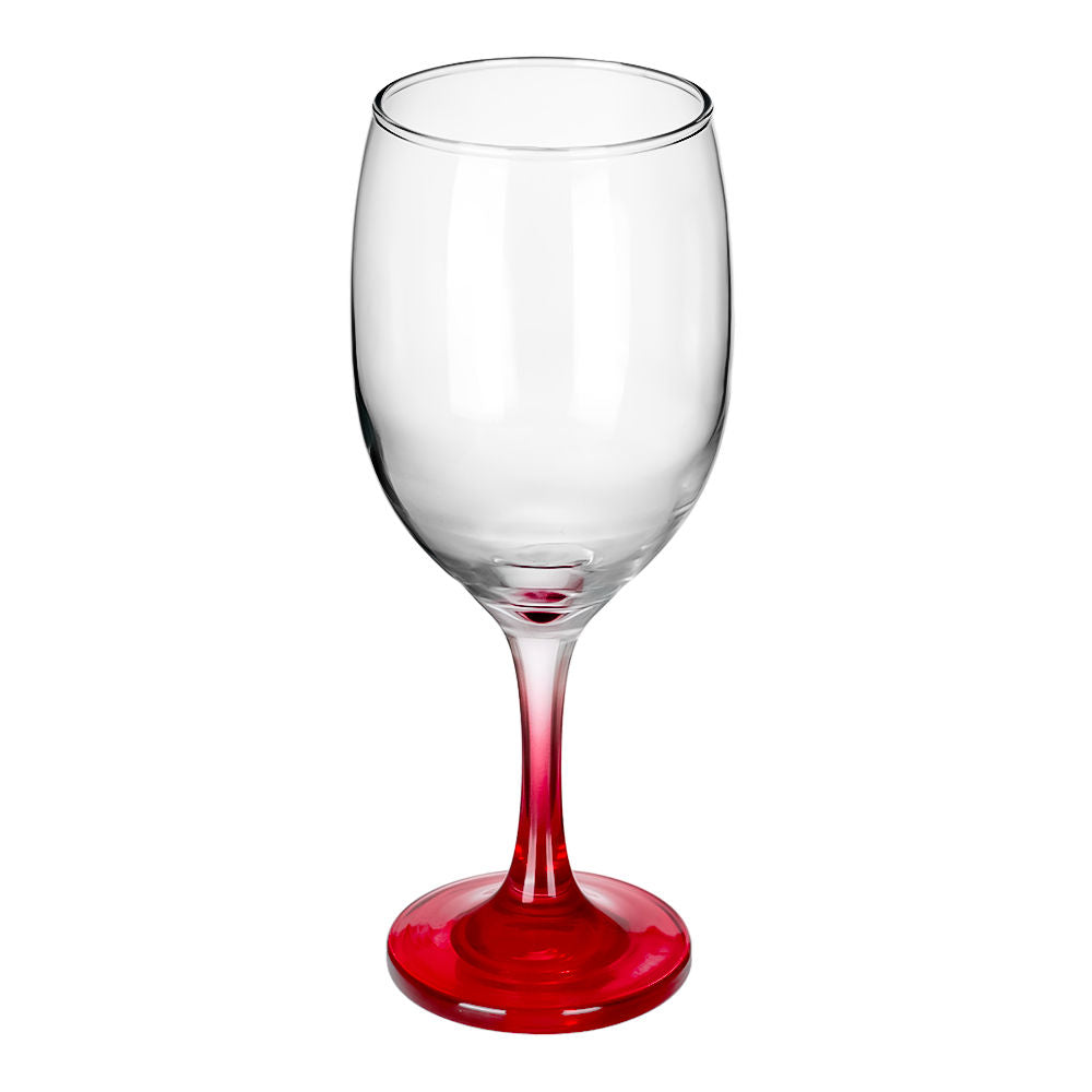 Copa de vidrio para vino 400 ml con pie rojo difuminado California V562690 Glassia