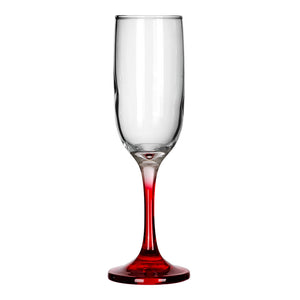 Copa flauta de vidrio 200 ml California con pie rojo difuminado V562590 Glassia