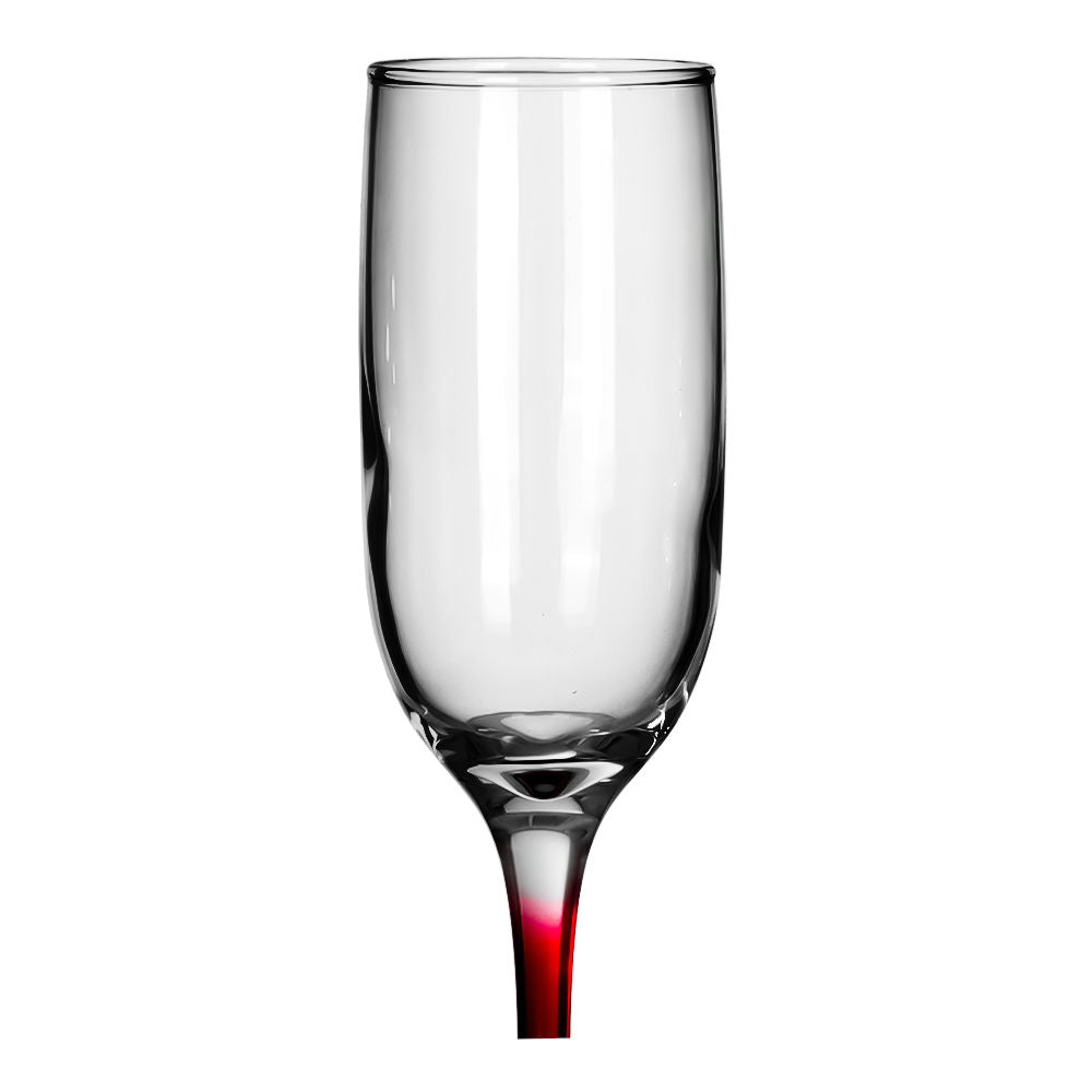 Copa flauta de vidrio 200 ml California con pie rojo difuminado V562590 Glassia