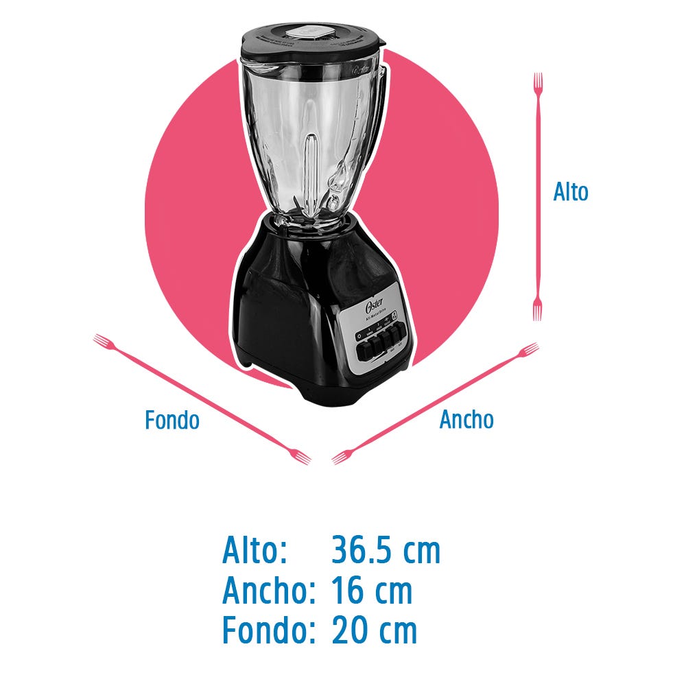 Licuadora Soho Lite Negra con botones BLSTKAG-BPB-013 Oster