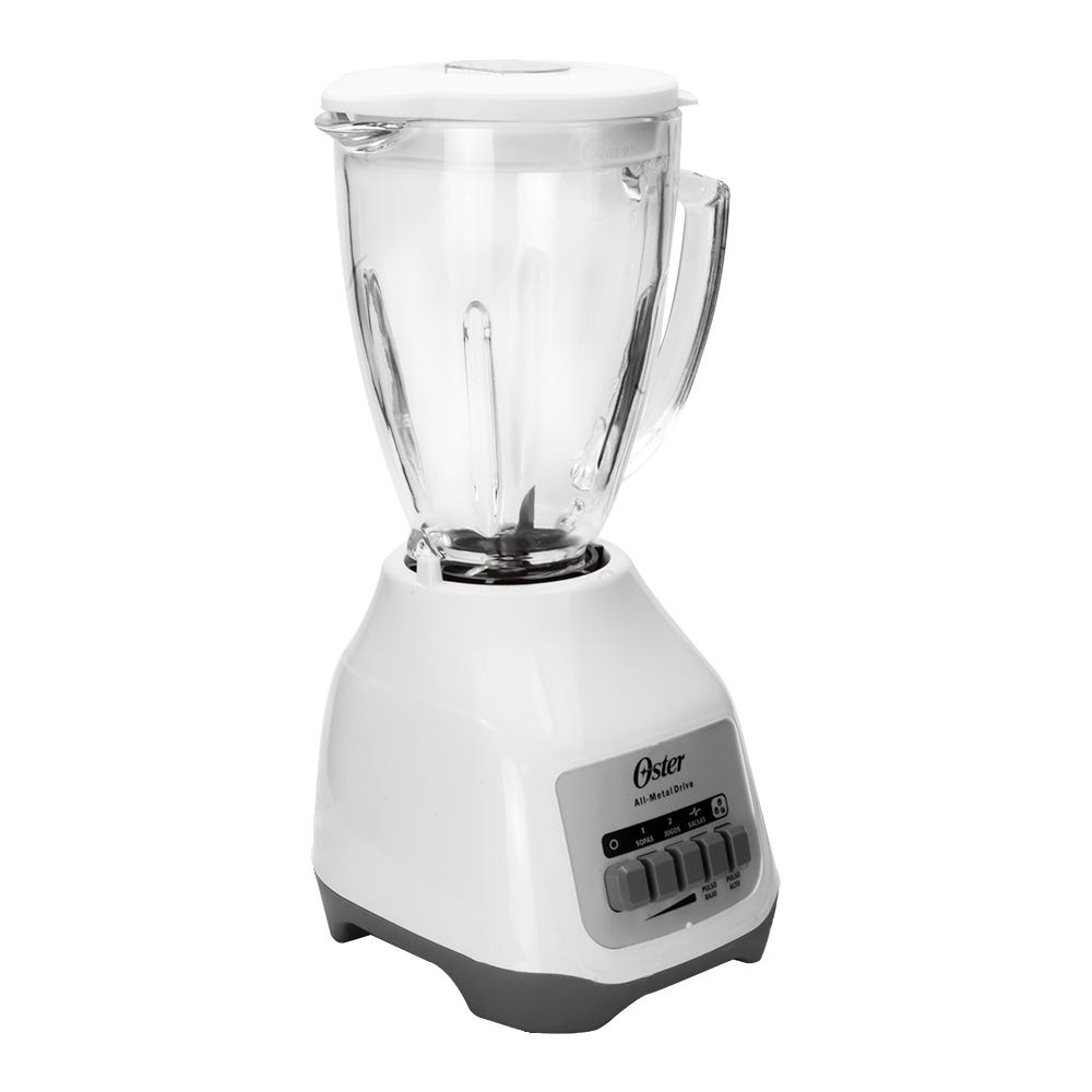 Licuadora Soho Lite Blanca con botones vaso de vidrio