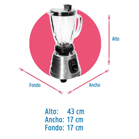 Licuadora Clásica Reversible plateada Oster