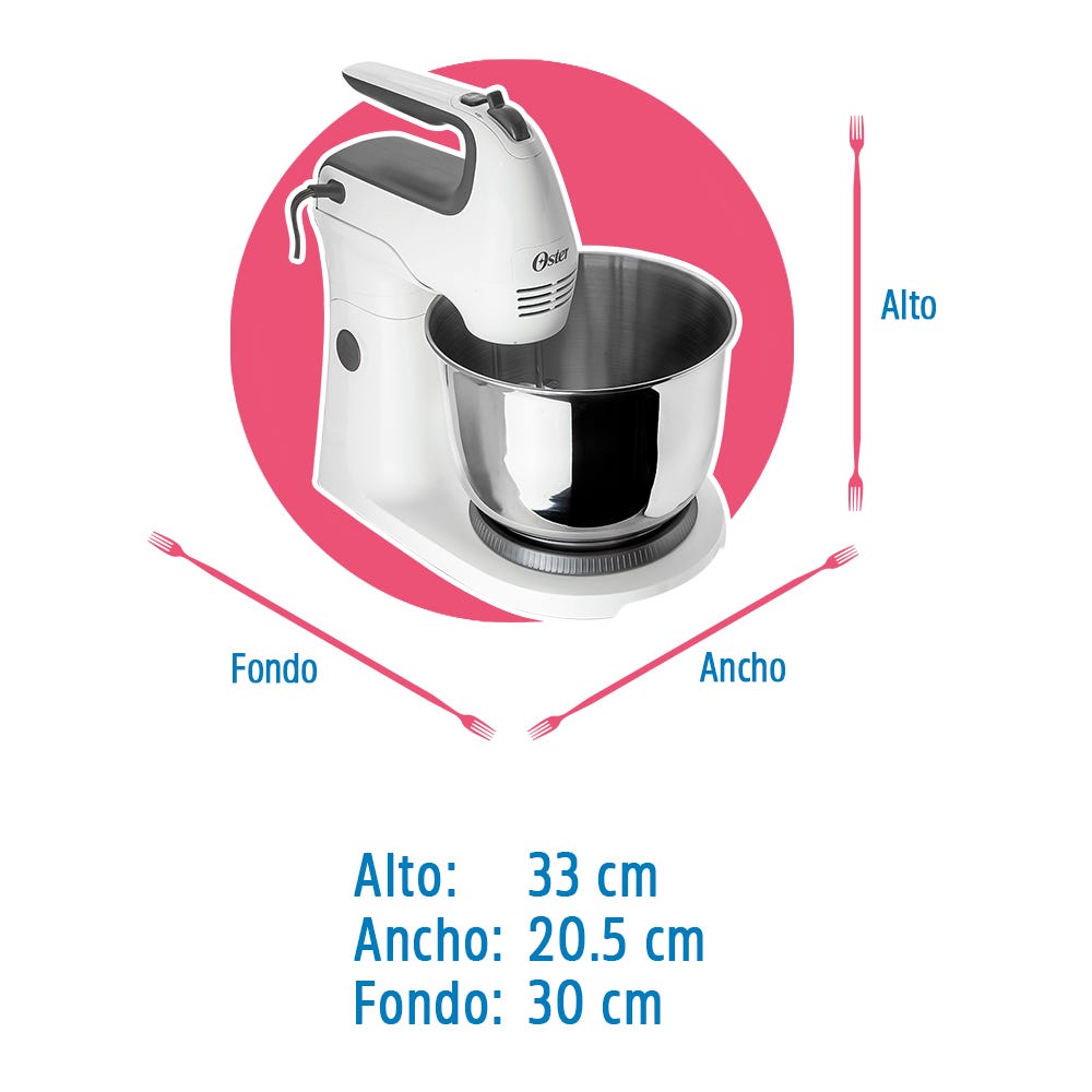 Batidora de mano y pedestal 6 velocidades blanca FPSTHS3612-013 Oster
