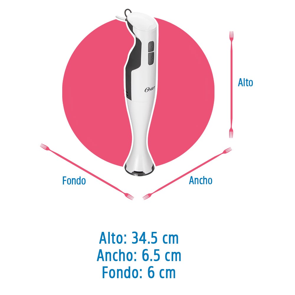 Batidora de inmersión plástico blanca FPSTHB2600 Oster