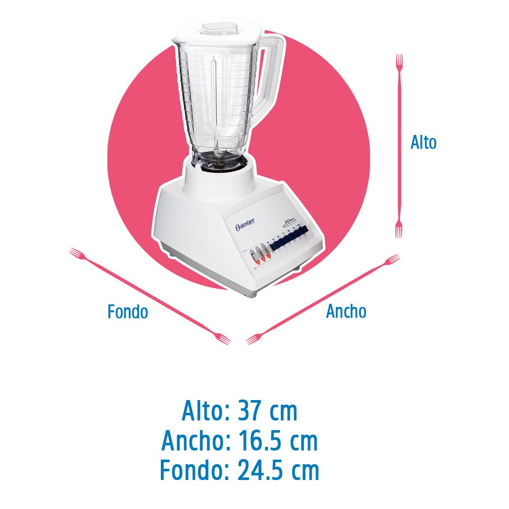 Licuadora Slant 10 velocidades plástico blanca BLST4108-013 Oster