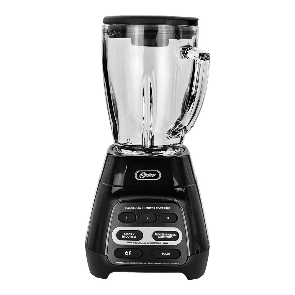 Licuadora Pyramid 3 velocidades reversible botones vaso de vidrio BLSTPYG1309B-013 Oster