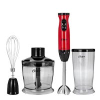 Batidora de inmersión roja con accesorios FPSTH Oster