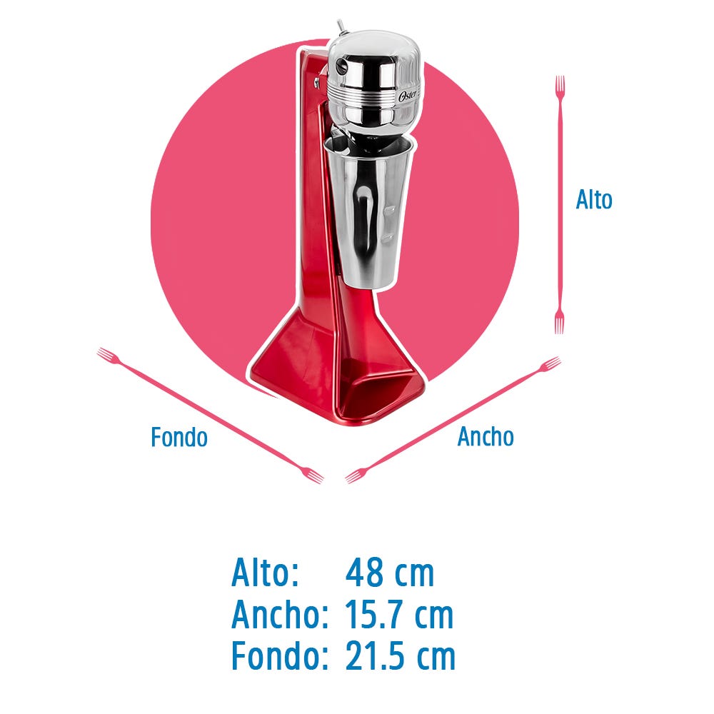 Fuente de sodas acero inoxidable roja FPSTRM252 Oster