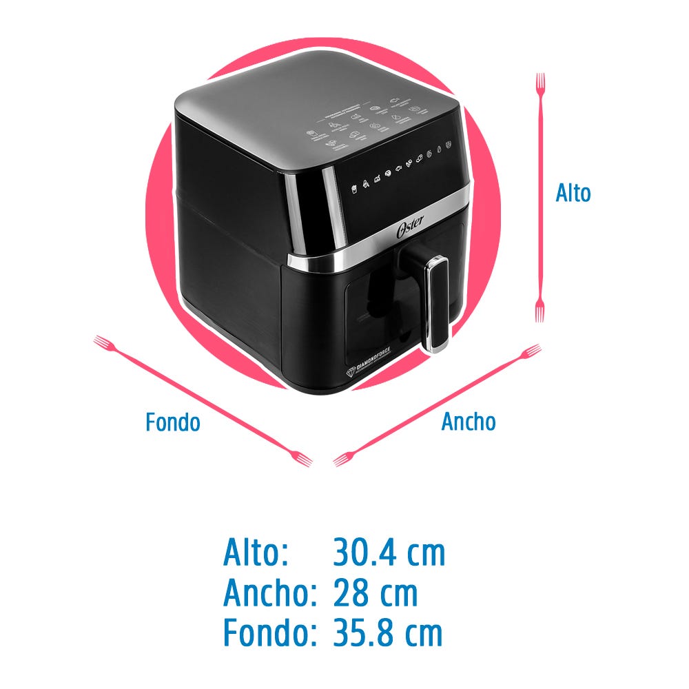 Freidora de aire digital 6 litros negra CKSTAF60WDDF Oster
