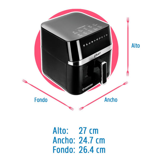 Freidora de aire digital 4 litros negra CKSTAF40WDDF Oster – vista 7