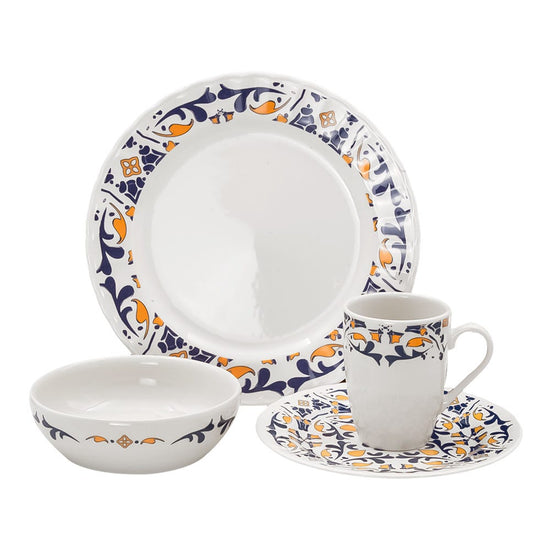 Vajilla de cerámica 16 piezas 4 personas Evora VL166D040116LC Corona