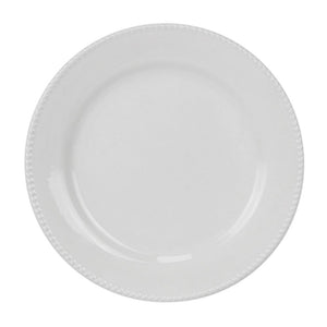 Plato pando 24 cm Perla Blanco Corona