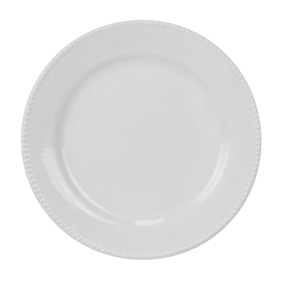 Plato pando 24 cm Perla Blanco Corona