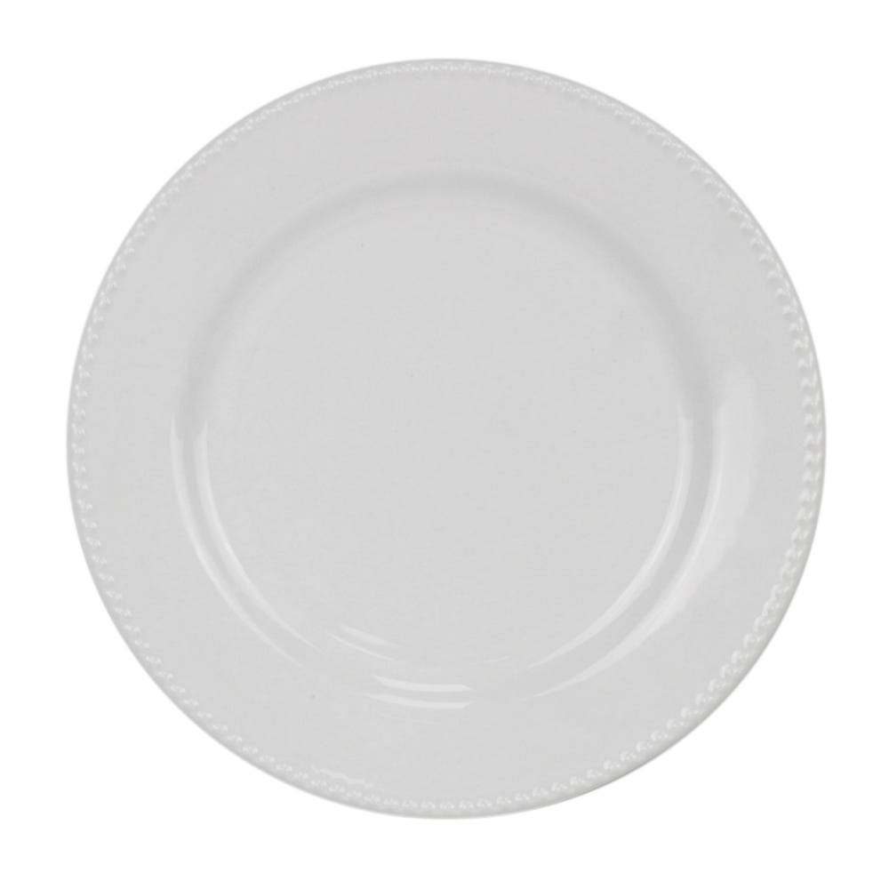 Plato pando 27.5 cm Perla Blanco Corona