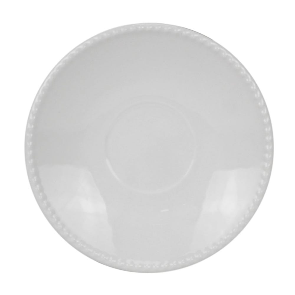 Plato té 15 cm Perla Blanco Corona