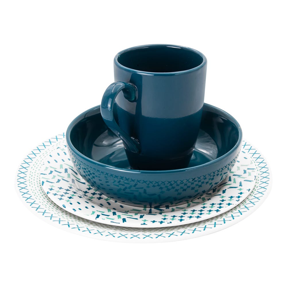 Vajilla de cerámica de 16 piezas zulu Corona