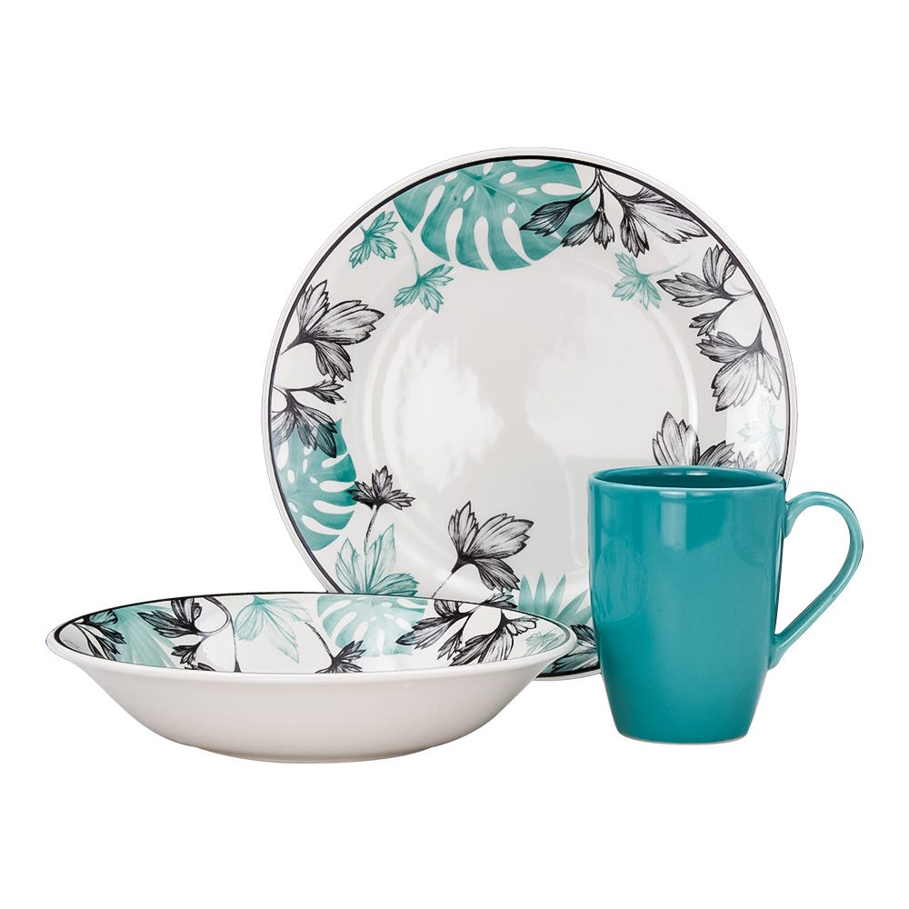 Vajilla de cerámica de 9 piezas Leticia Corona