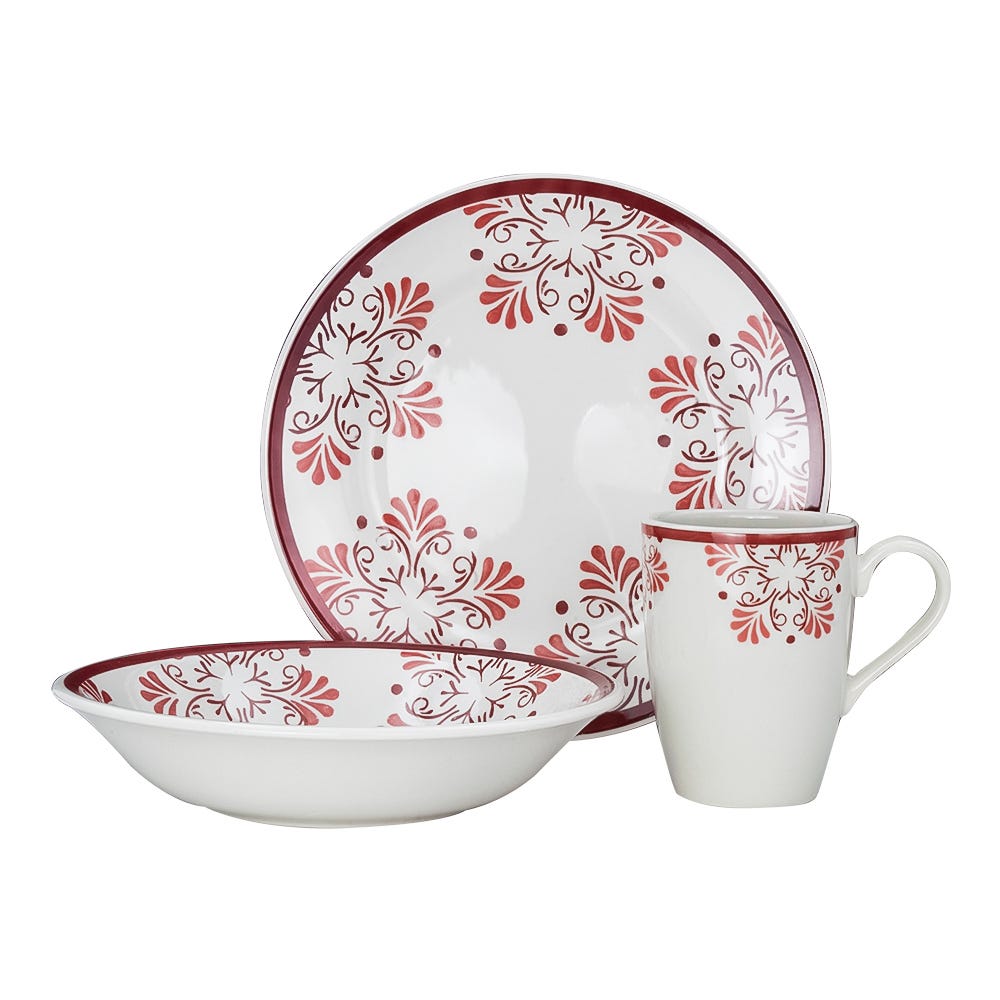 Vajilla de cerámica de 9 piezas Sofía Corona