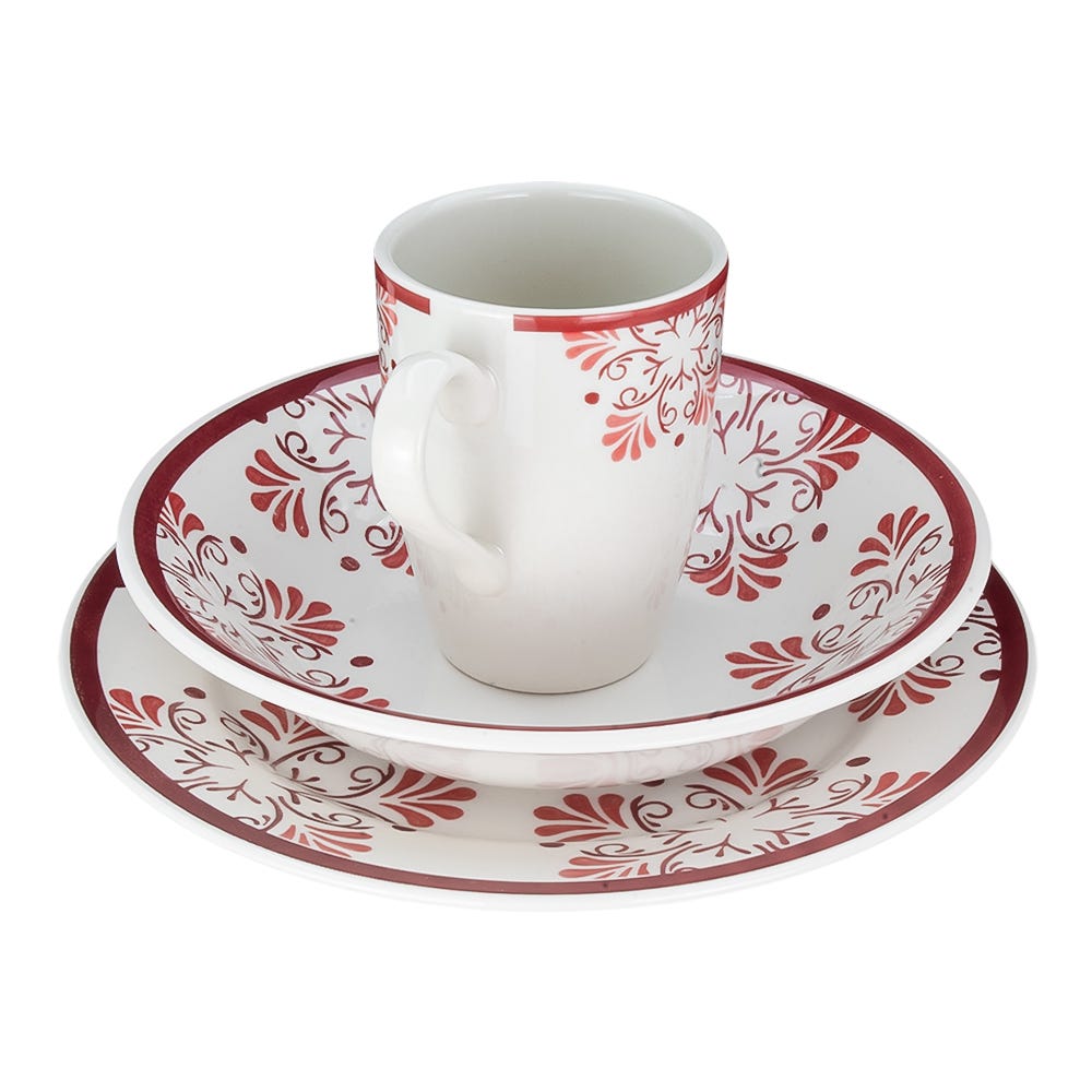 Vajilla de cerámica de 9 piezas Sofía Corona