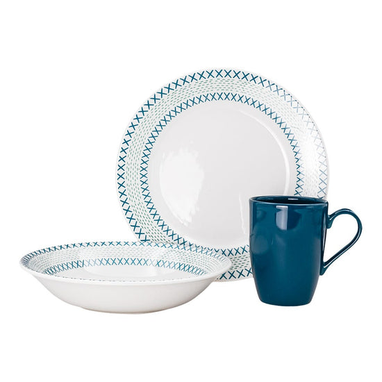 Vajilla de cerámica de 12 piezas Zulu Corona