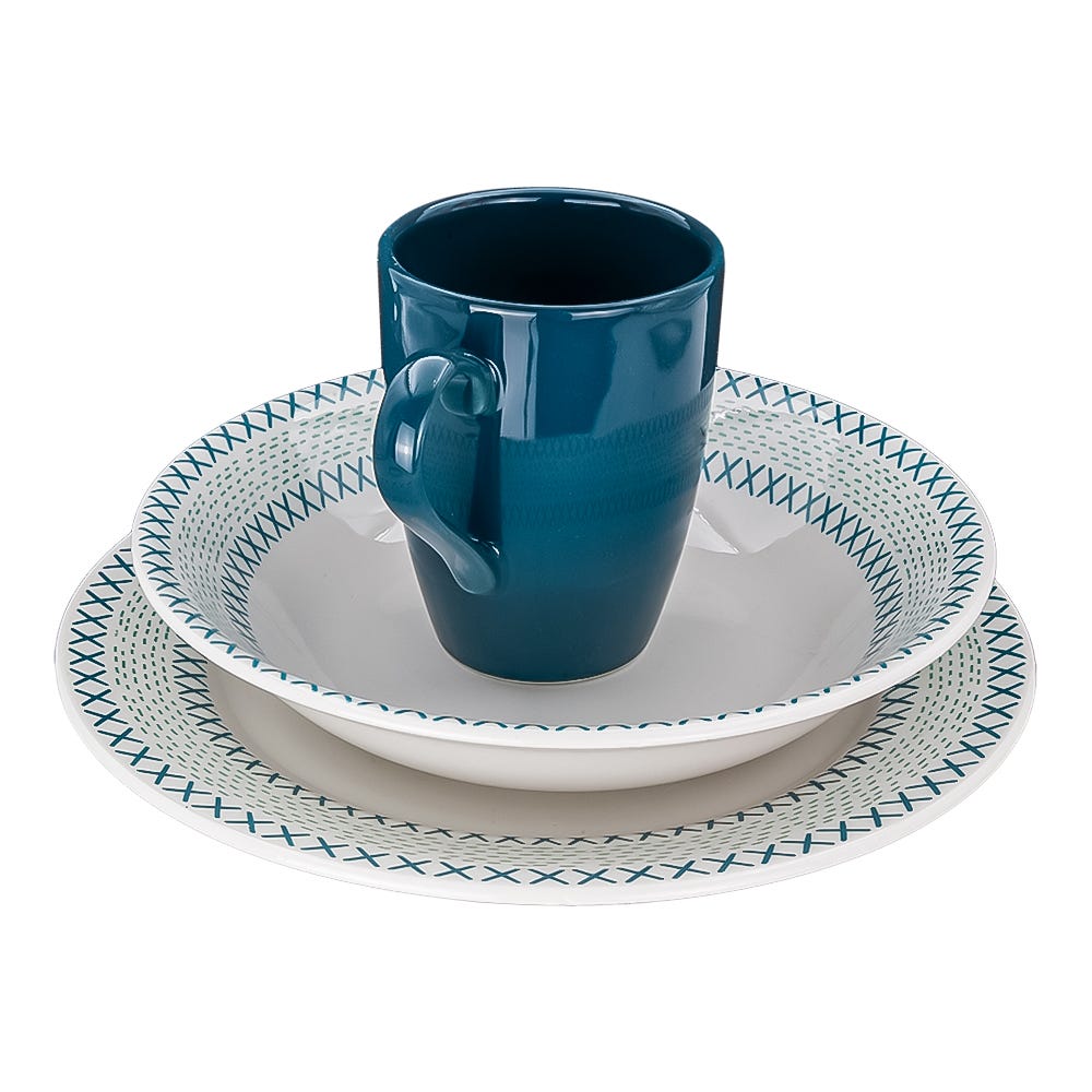 Vajilla de cerámica de 12 piezas Zulu Corona