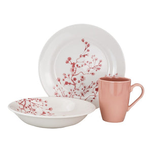 Vajilla de cerámica de 12 piezas Alicia Corona