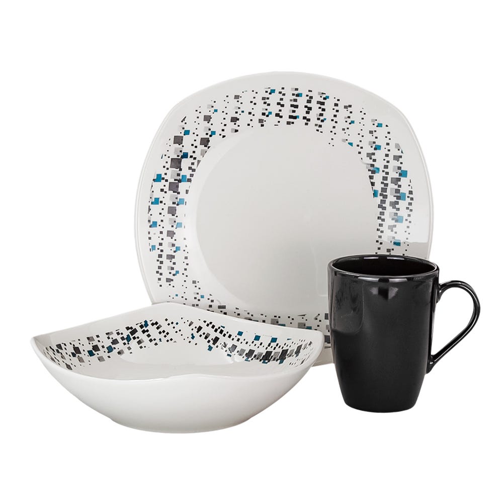 Vajilla de cerámica decorada 9 piezas ENKO VL180C03010 Corona