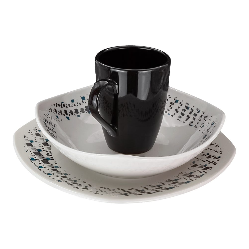 Vajilla de cerámica decorada 9 piezas ENKO VL180C03010 Corona