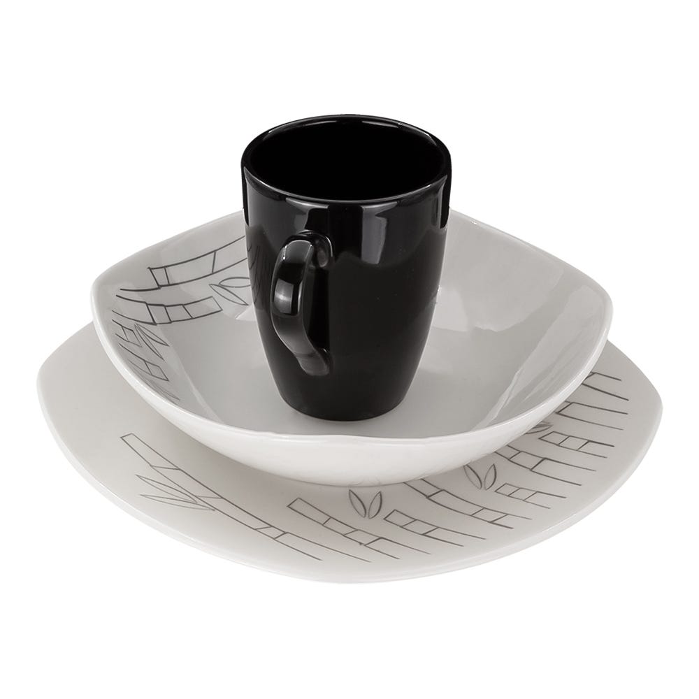 Vajilla de cerámica decorada 9 piezas BAMBU VL124A030109LC Corona